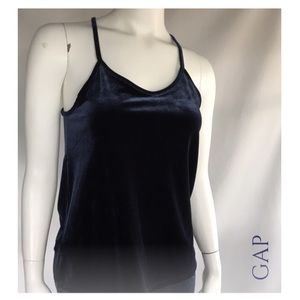 NWOT (Sz XS) GAP Navy Blue Velvet Racer Tank
